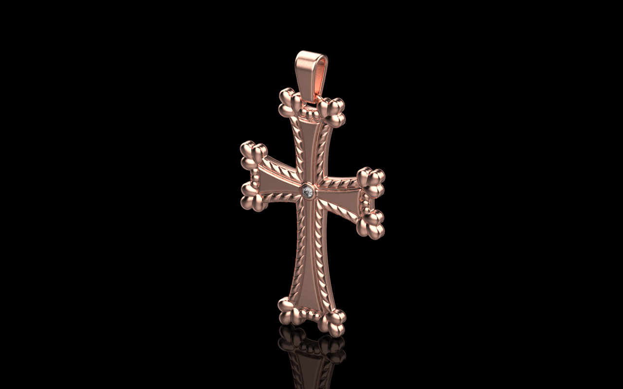 Armenian Cross Pendant 65135 3D print model_3