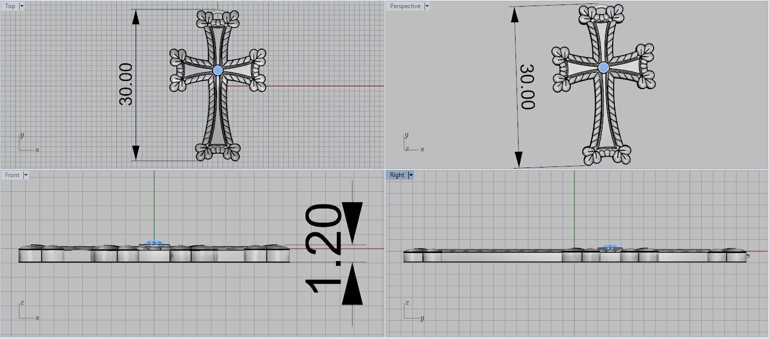 Armenian Cross Pendant 65135 3D print model_6