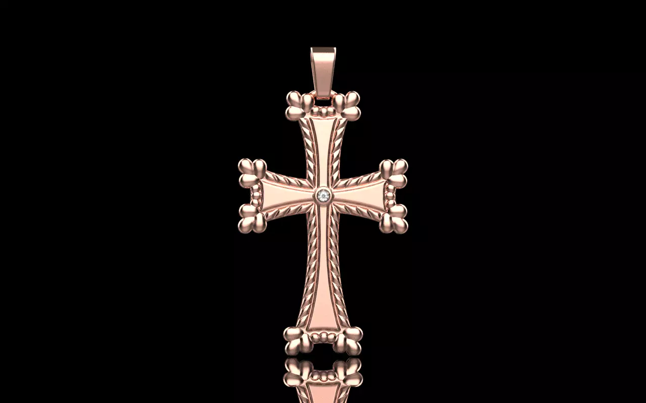 Armenian Cross Pendant 65135 3D print model_0