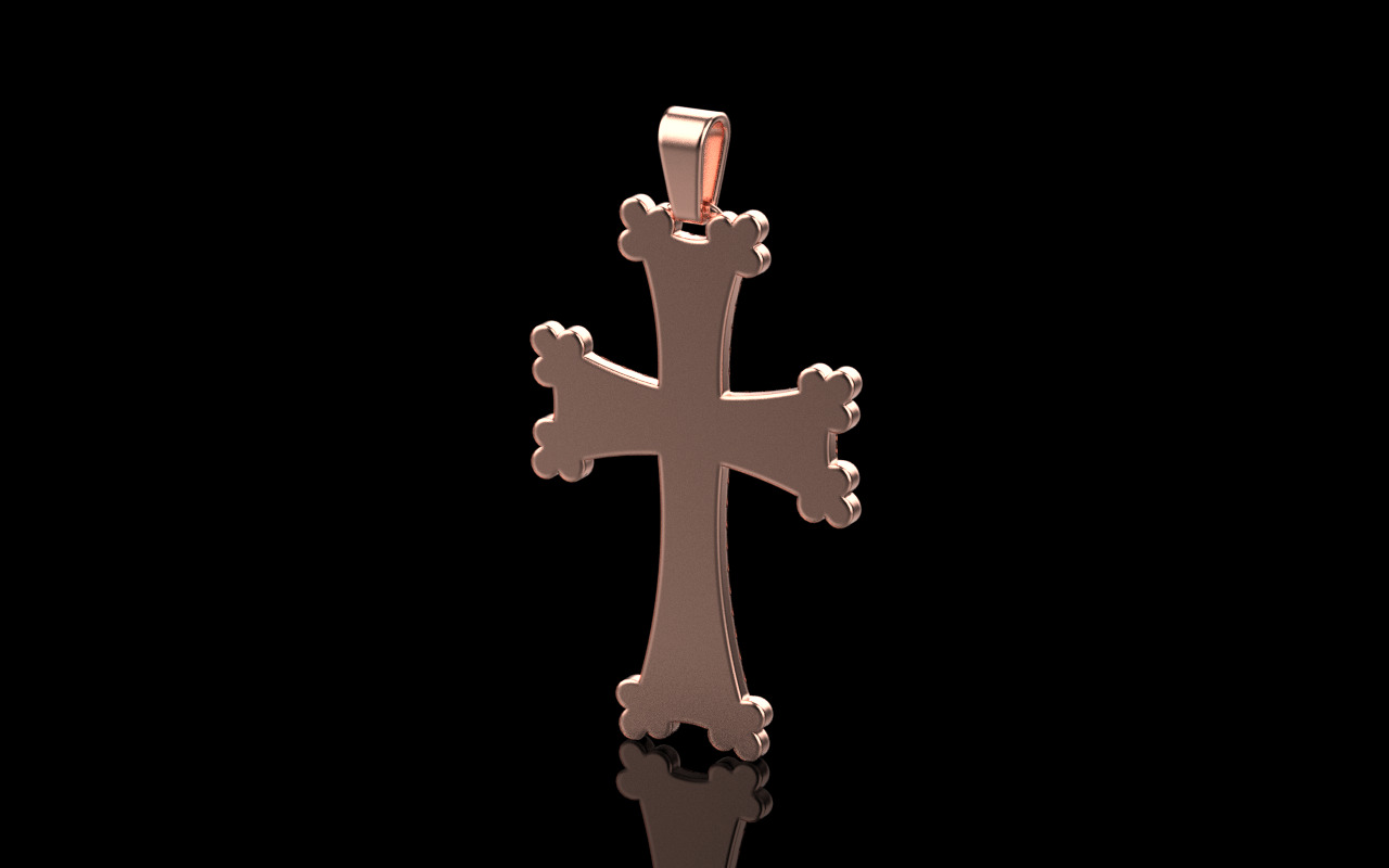 Armenian Cross Pendant 65135 3D print model_2