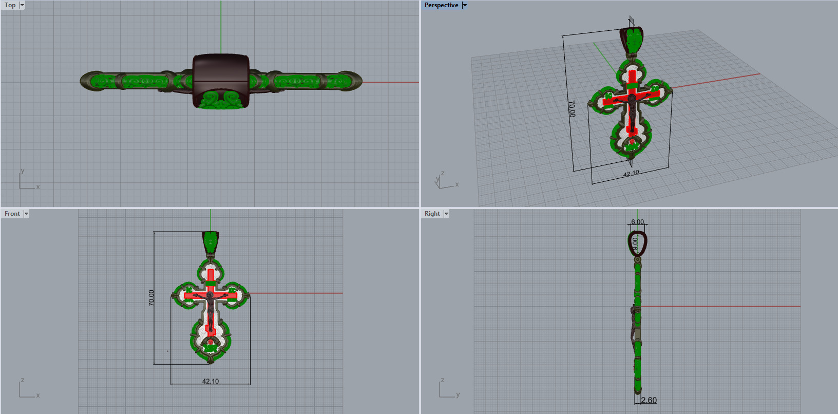 Cross Pendant 65099 3D print model_9