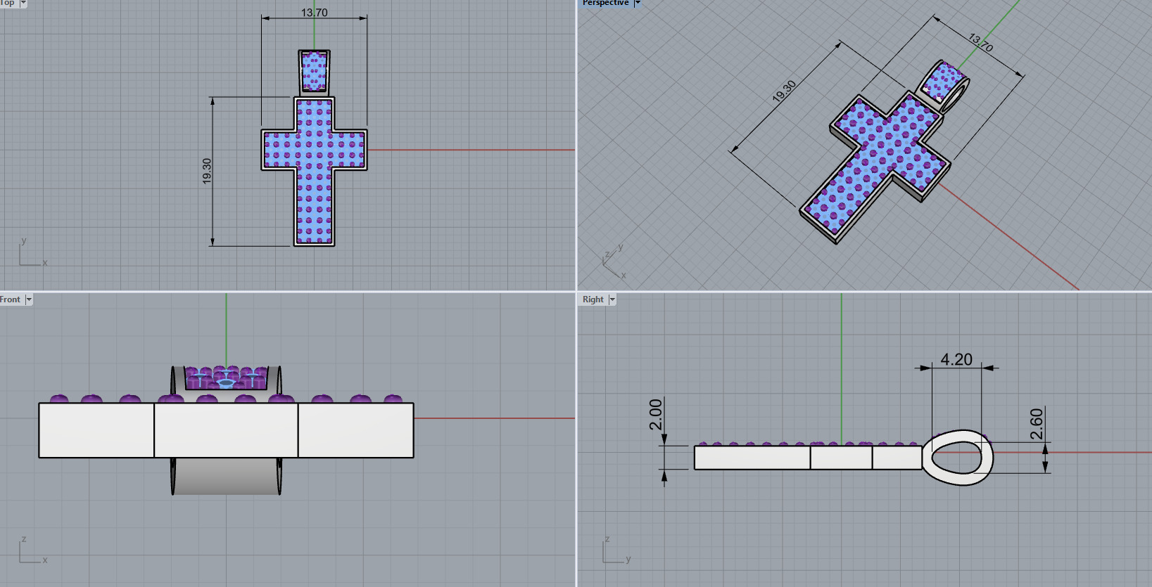 Cross Pendant 65037 3D print model_4