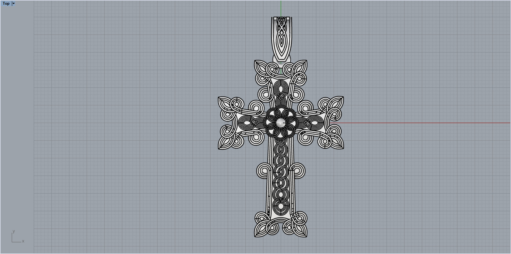 Cross Pendant 65019 3D print model_4