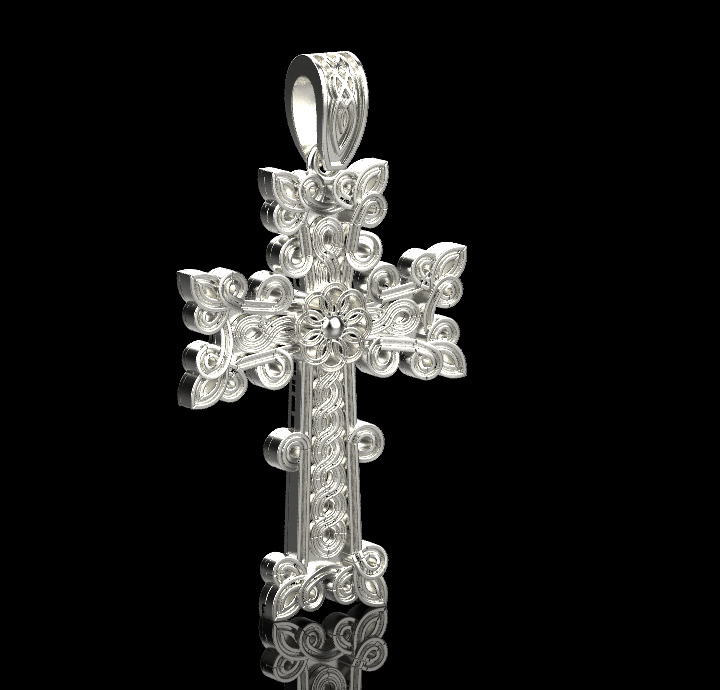 Cross Pendant 65019 3D print model_1