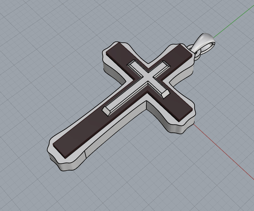 Cross Pendant 6439 3D print model_2