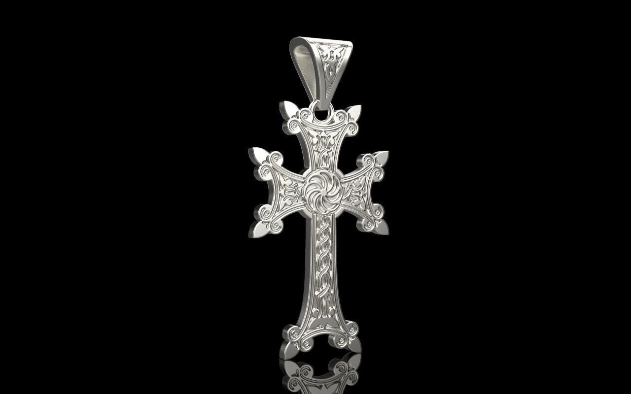 Armenian Cross Pendant 60332 3D print model_1