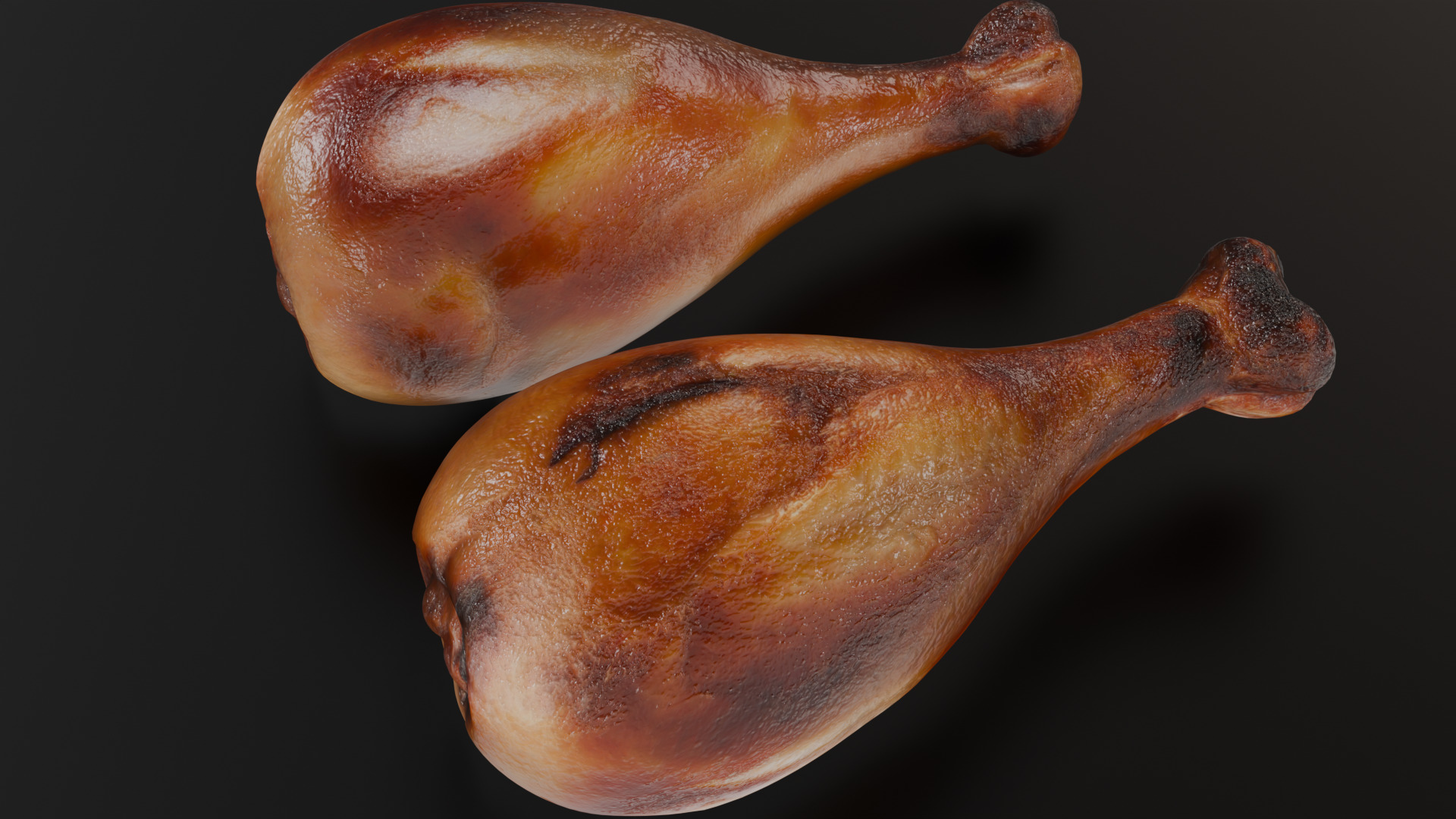 Fried chicken leg Low-poly 3D model_7