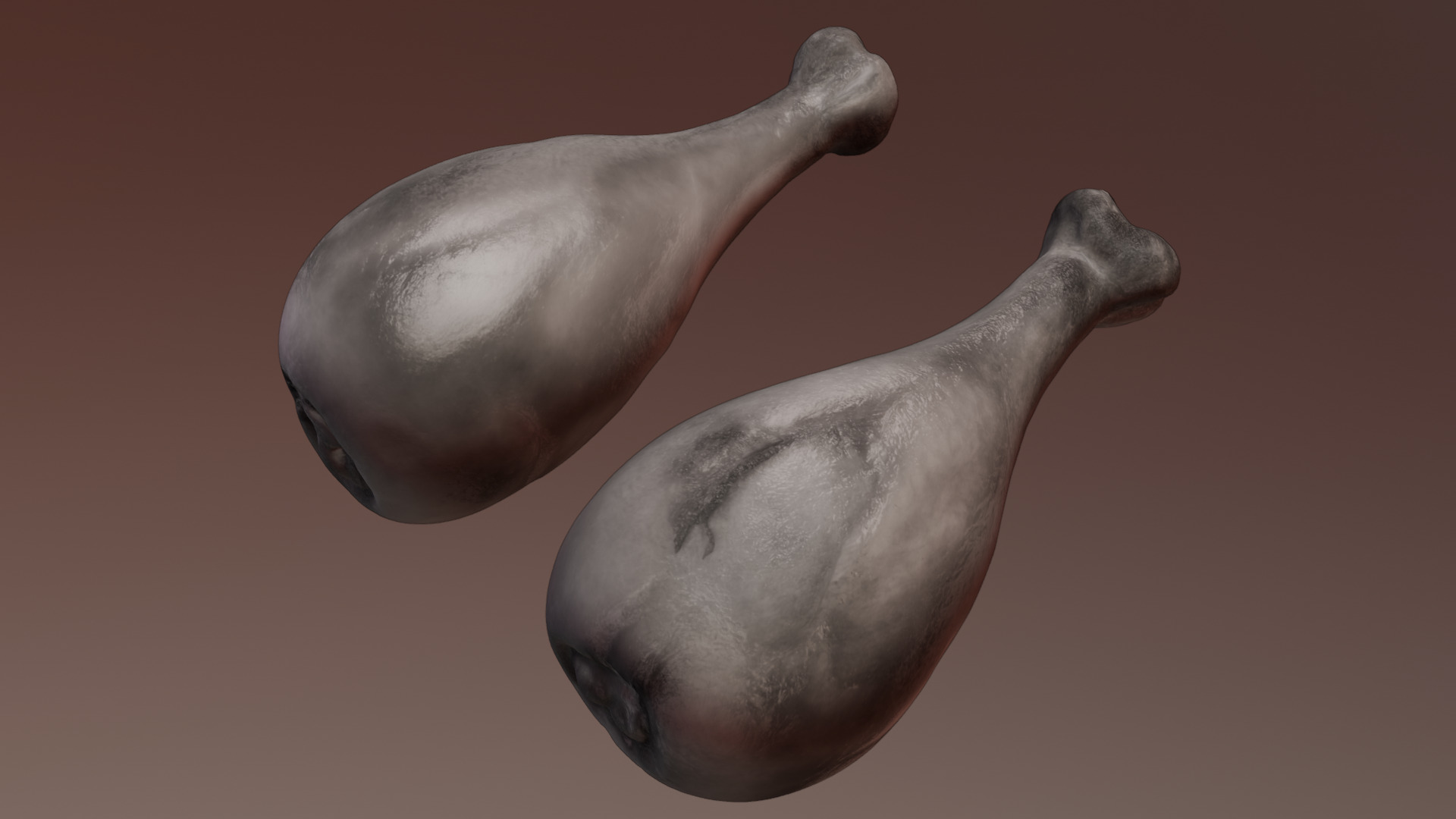 Fried chicken leg Low-poly 3D model_50