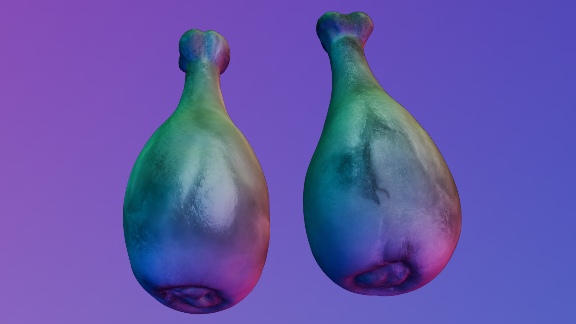 Fried chicken leg Low-poly 3D model_45