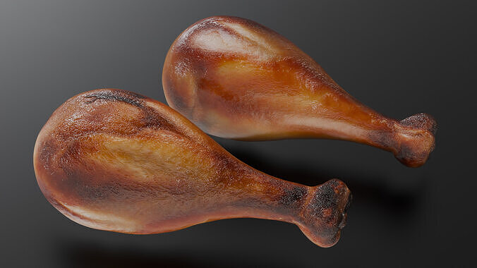 Fried chicken leg Low-poly 3D model 6
