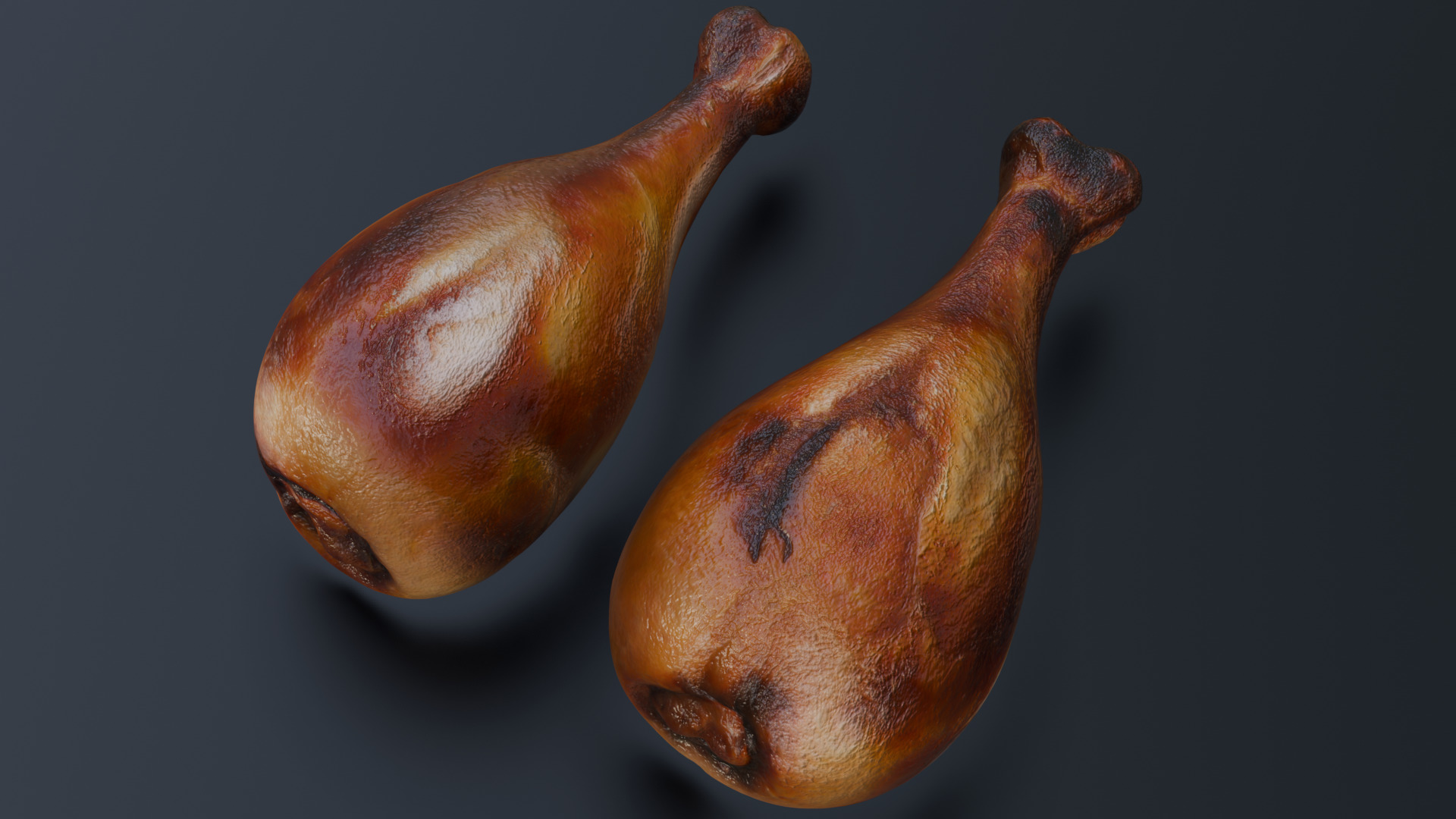 Fried chicken leg Low-poly 3D model_27