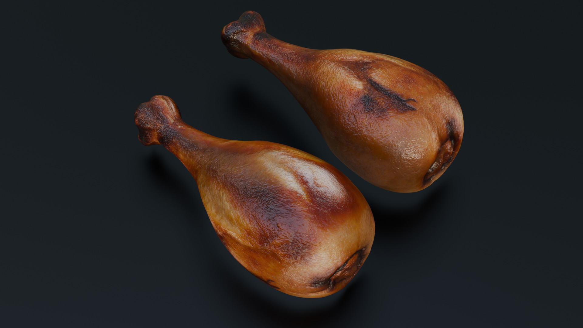 Fried chicken leg Low-poly 3D model_24