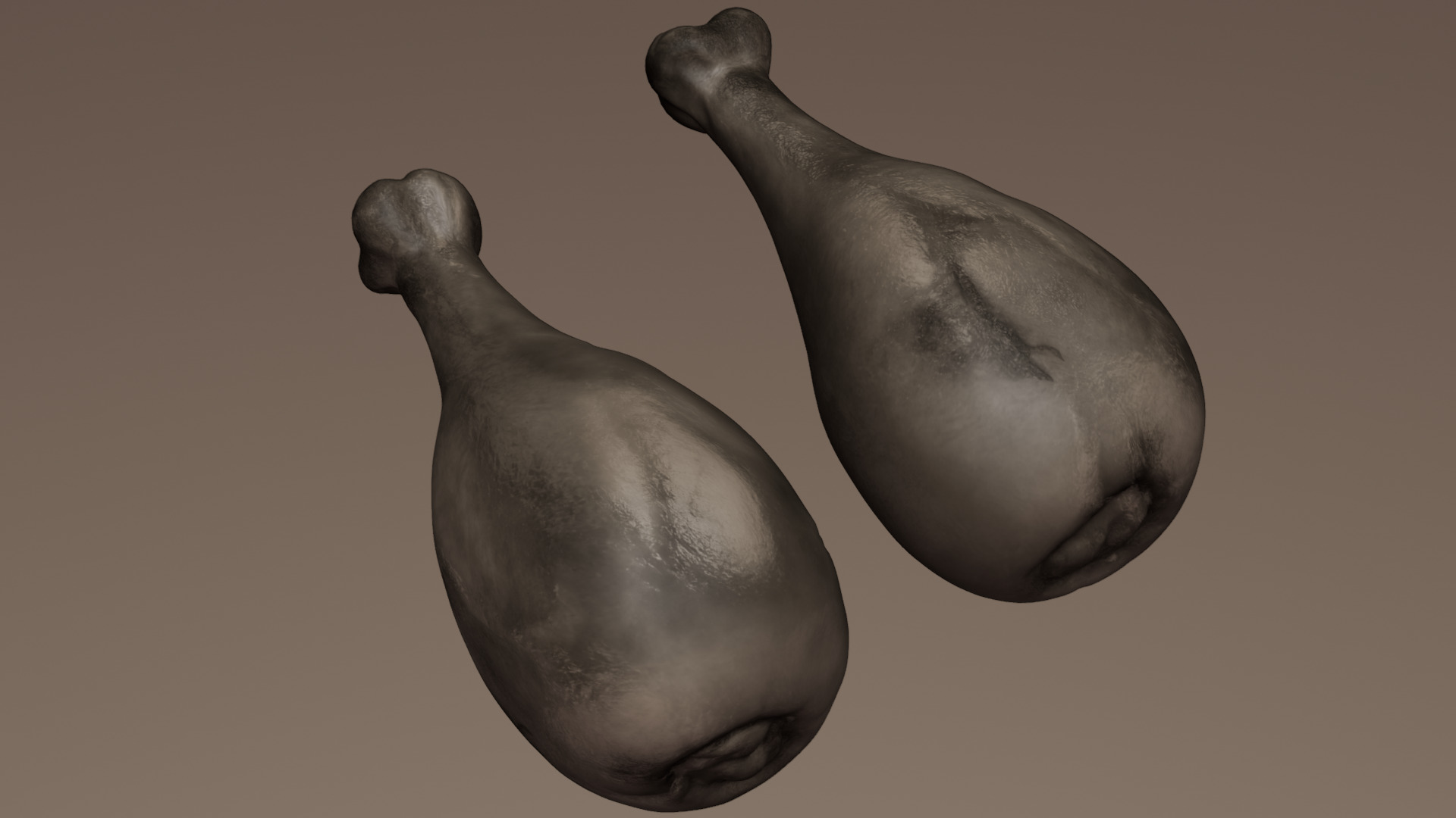 Fried chicken leg Low-poly 3D model_44