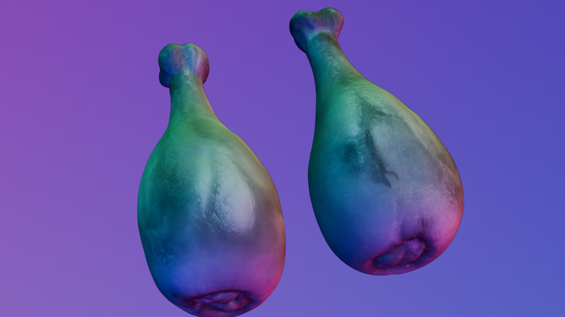 Fried chicken leg Low-poly 3D model_35