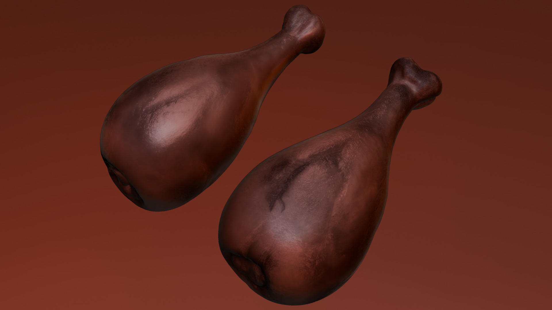 Fried chicken leg Low-poly 3D model_48