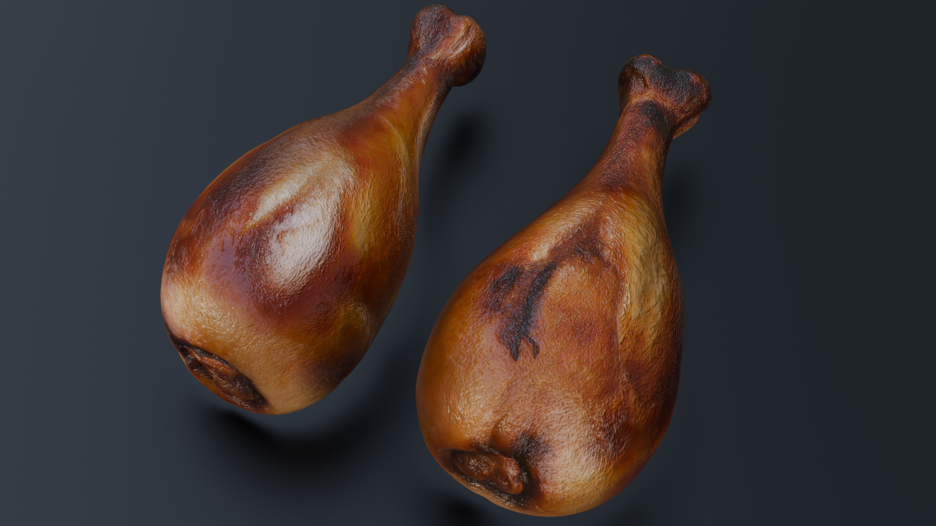 Fried chicken leg Low-poly 3D model_25