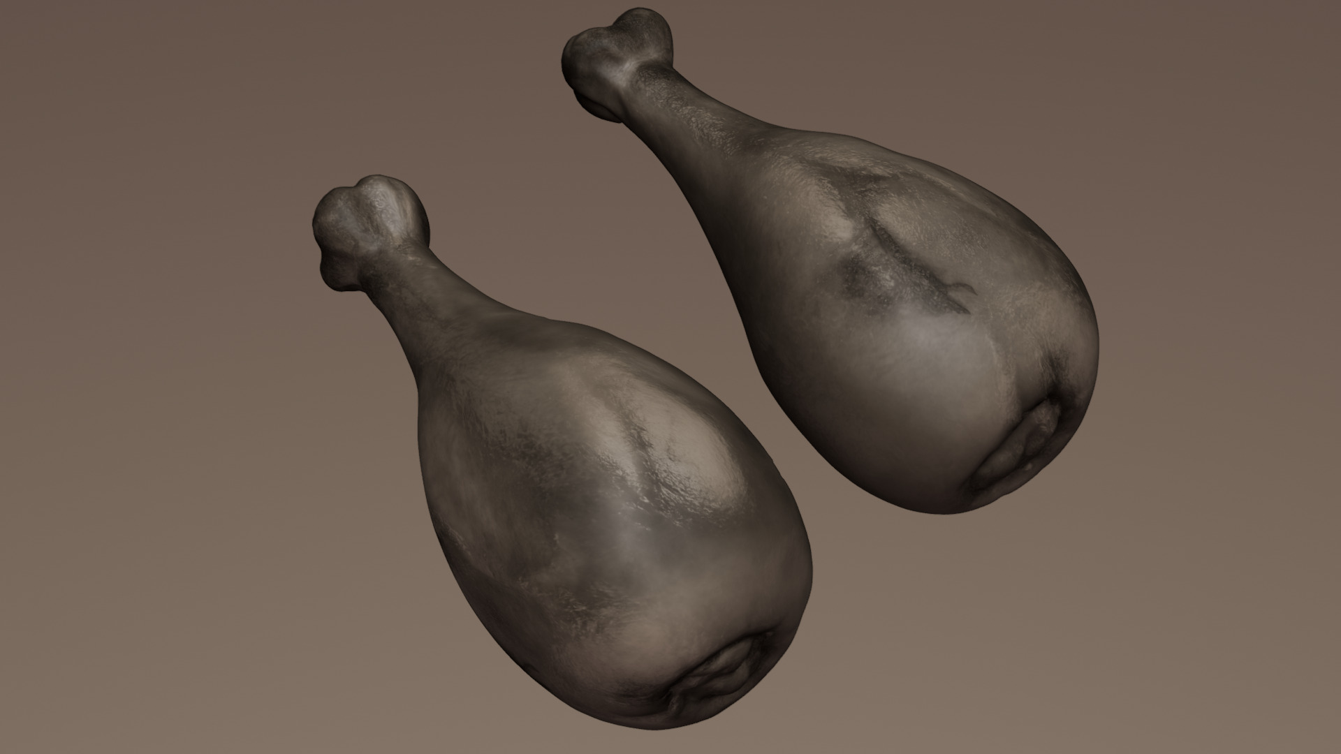 Fried chicken leg Low-poly 3D model_47