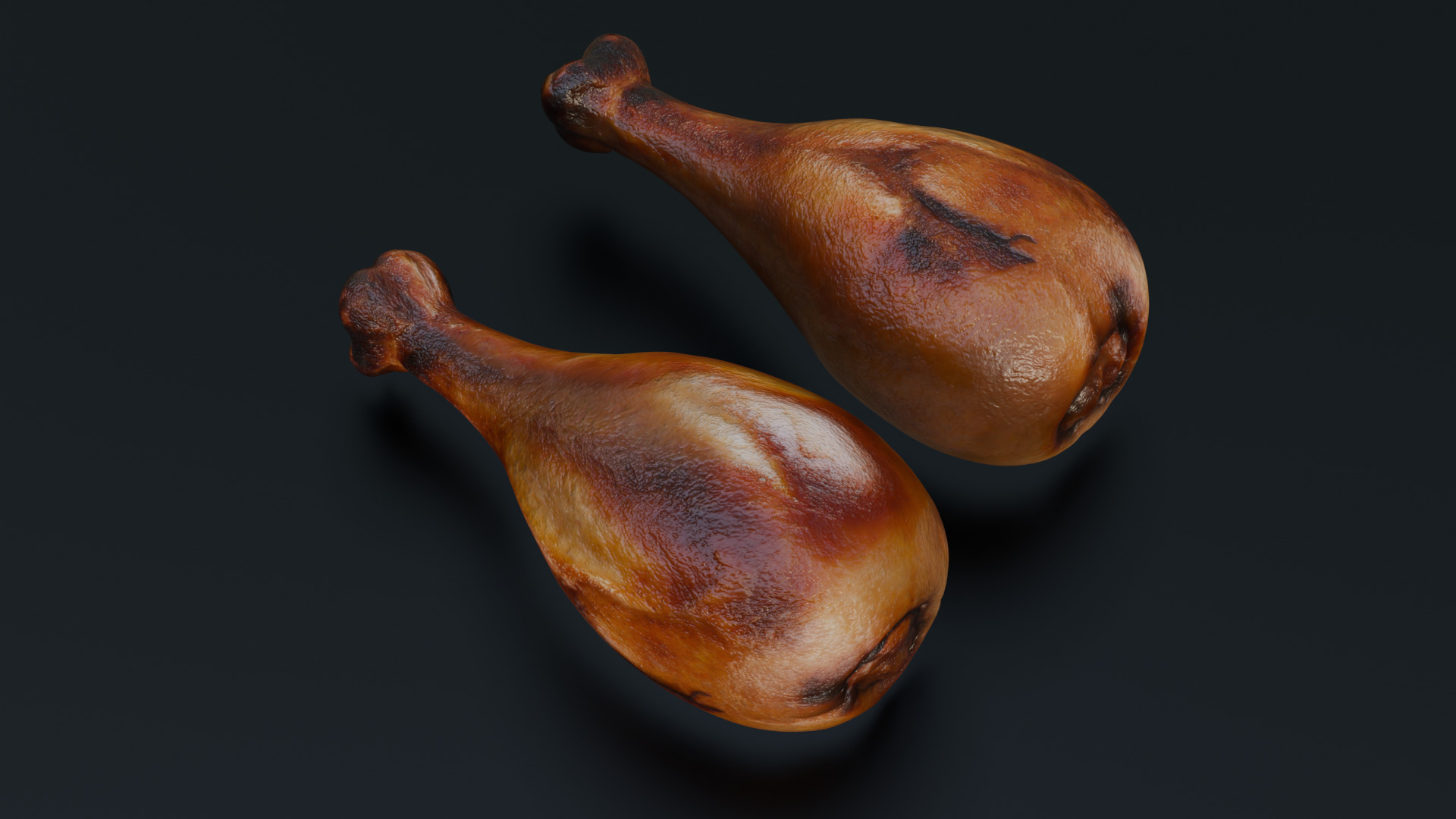 Fried chicken leg Low-poly 3D model_13