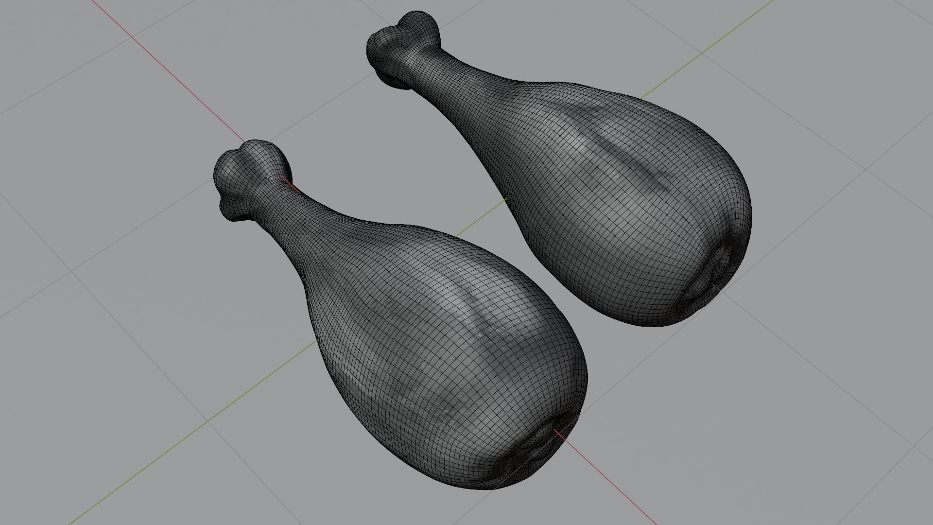 Fried chicken leg Low-poly 3D model_34