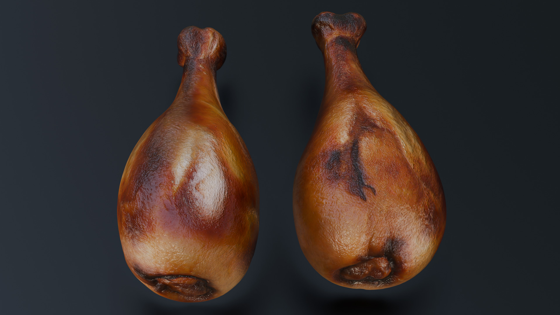 Fried chicken leg Low-poly 3D model_26