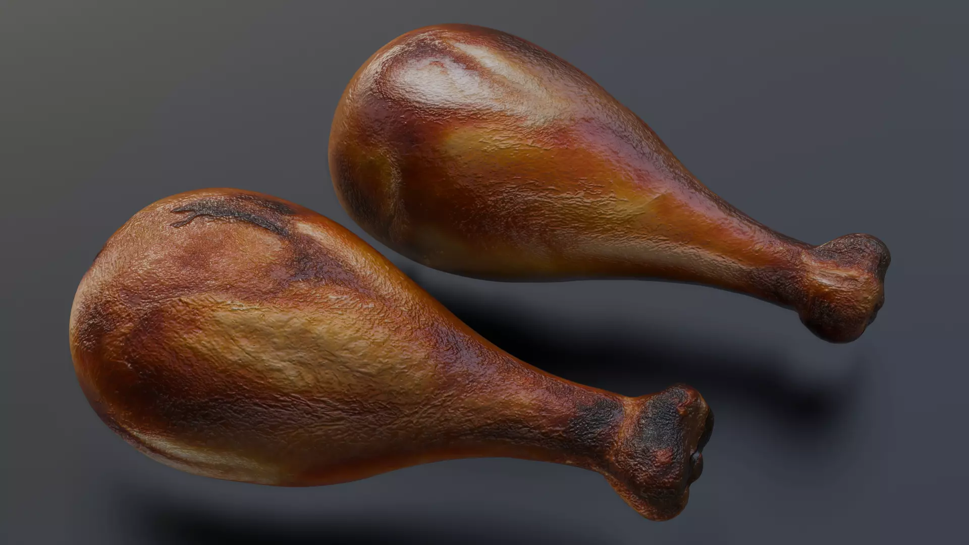Fried chicken leg Low-poly 3D model_0