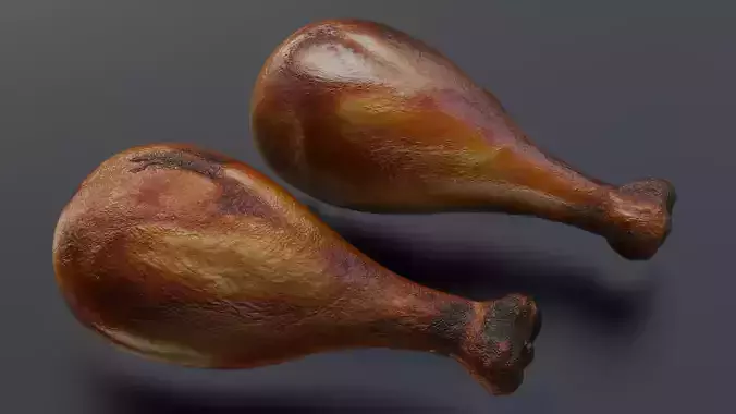 Fried chicken leg Low-poly 3D model