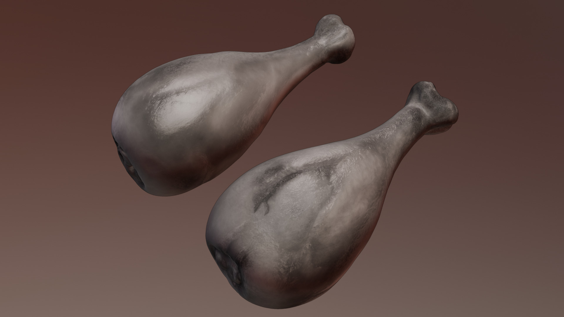 Fried chicken leg Low-poly 3D model_55