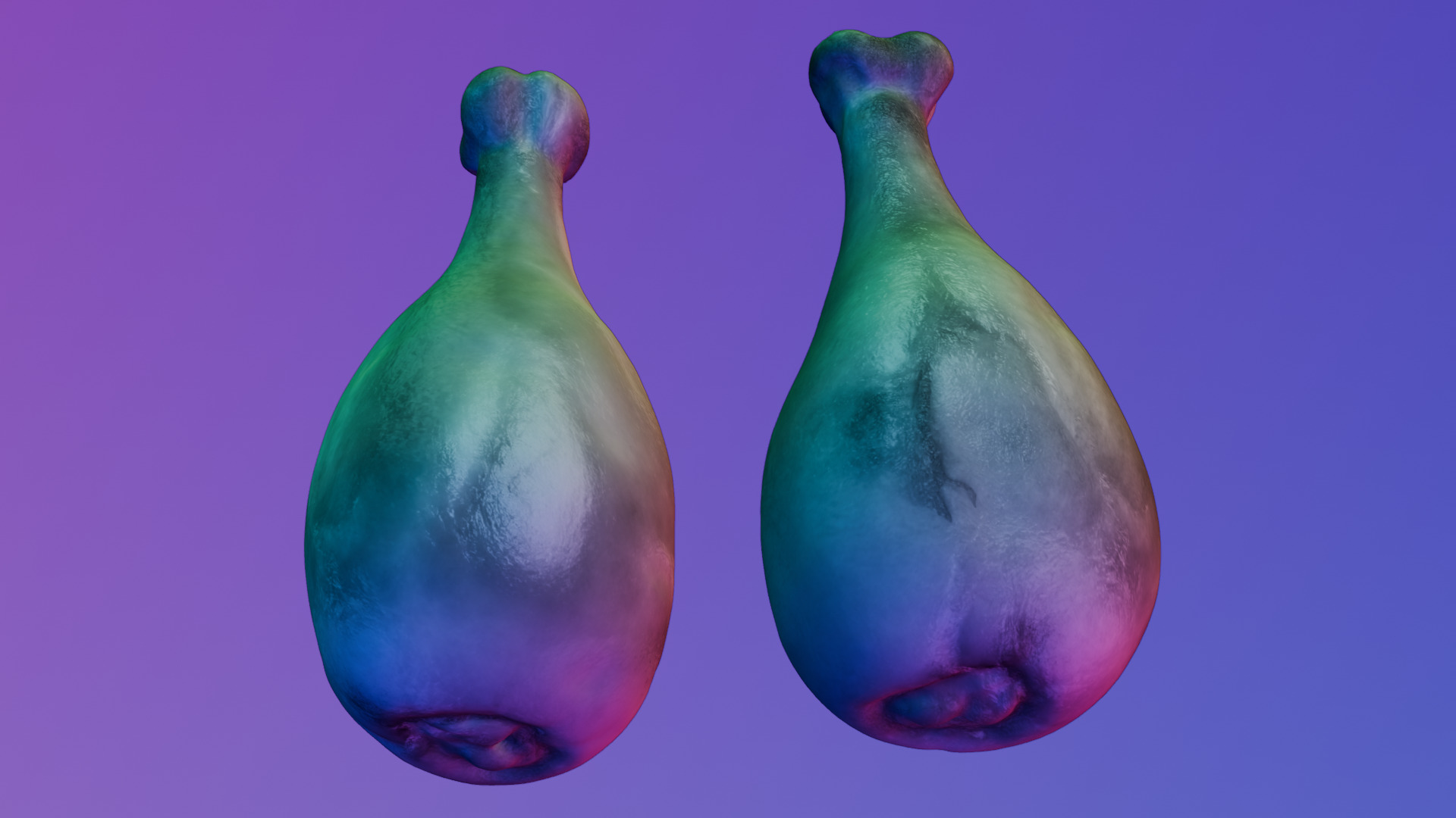 Fried chicken leg Low-poly 3D model_46