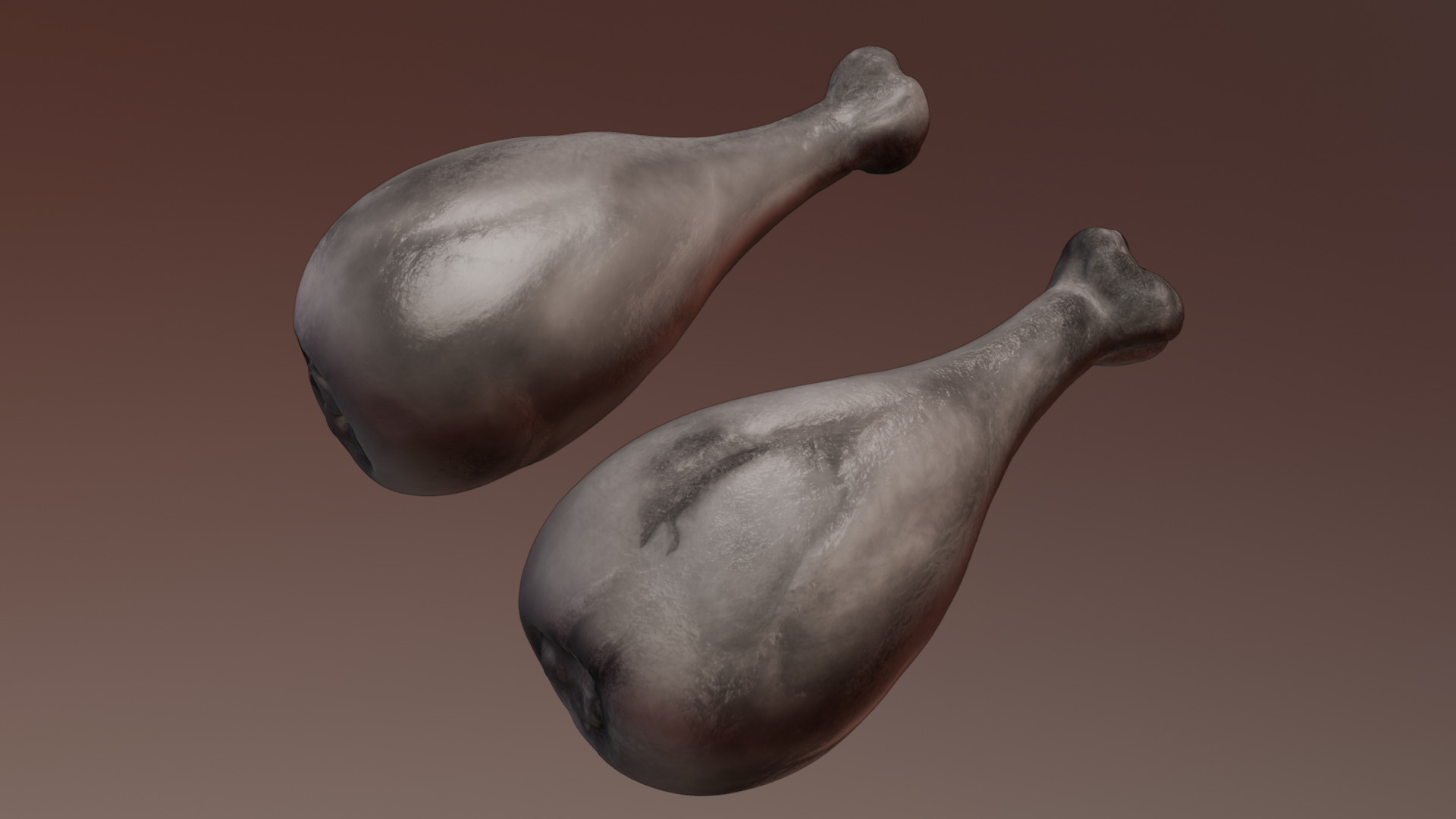 Fried chicken leg Low-poly 3D model_37