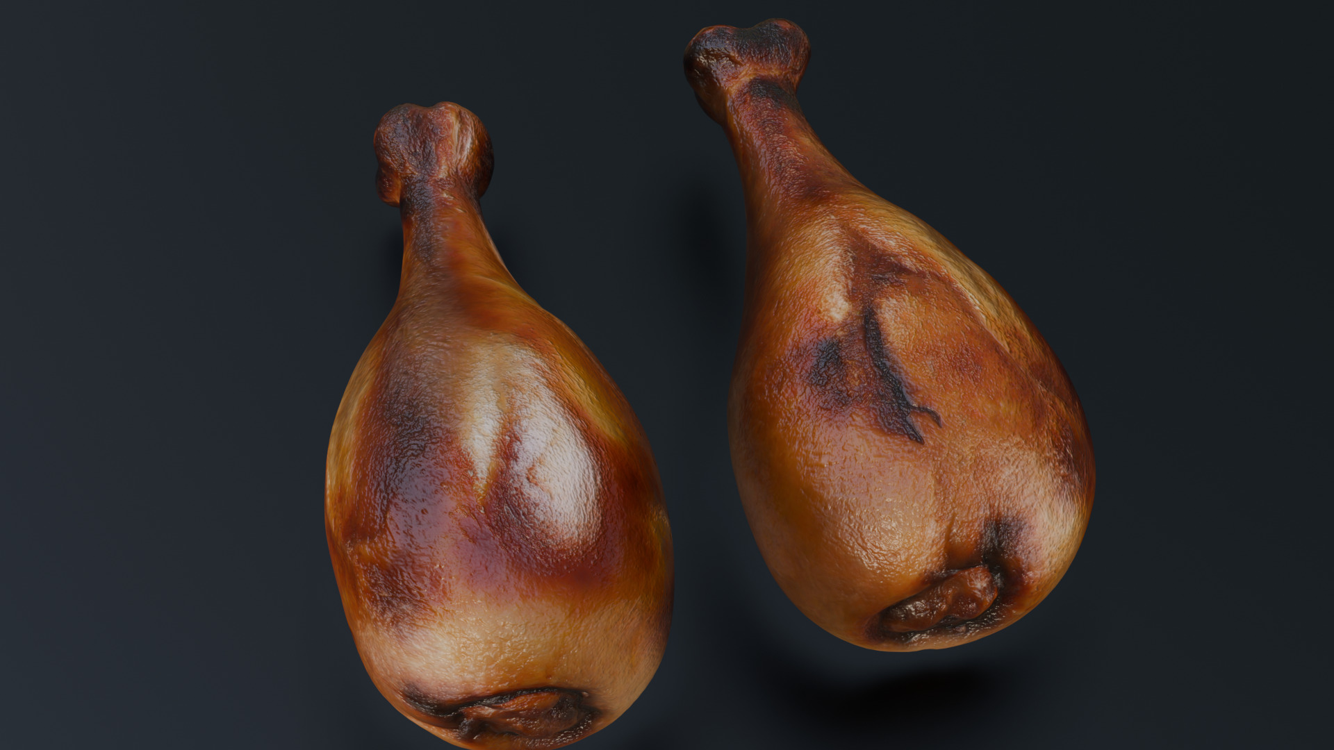 Fried chicken leg Low-poly 3D model_18