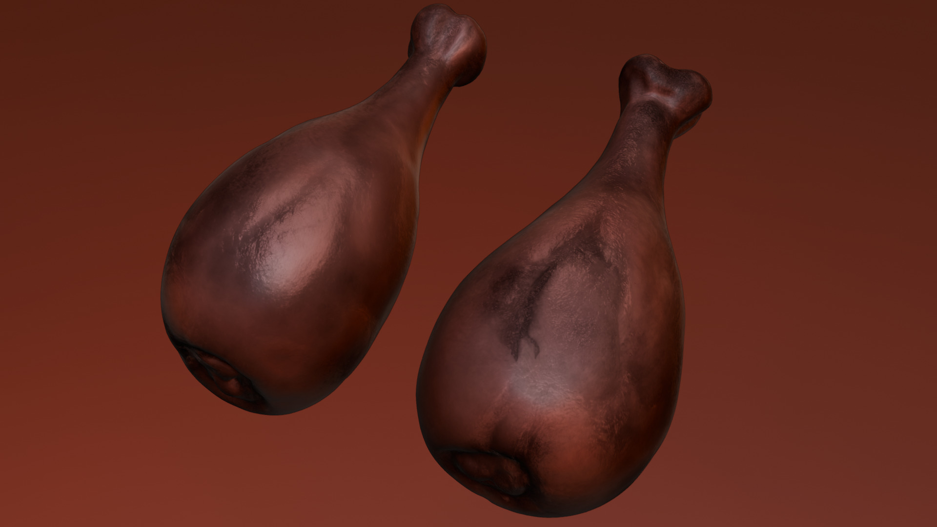 Fried chicken leg Low-poly 3D model_54