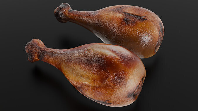 Fried chicken leg Low-poly 3D model 7