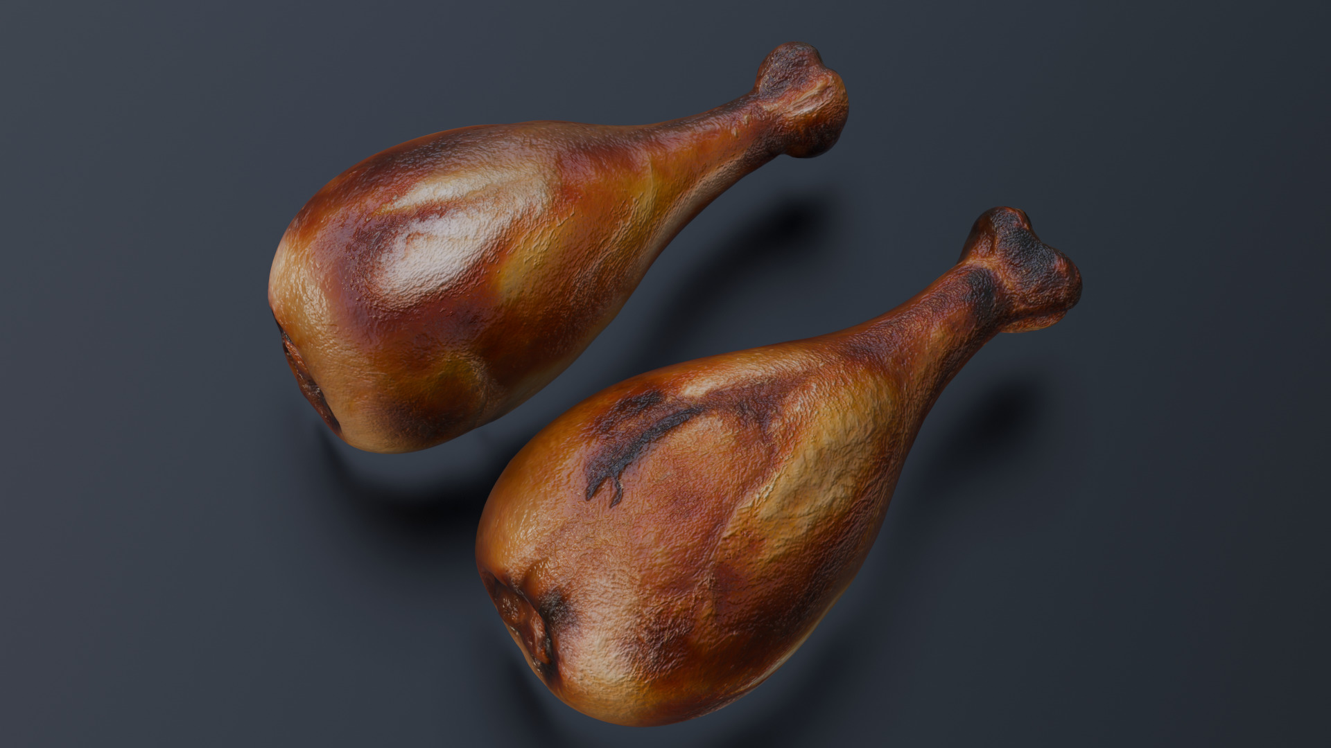 Fried chicken leg Low-poly 3D model_10