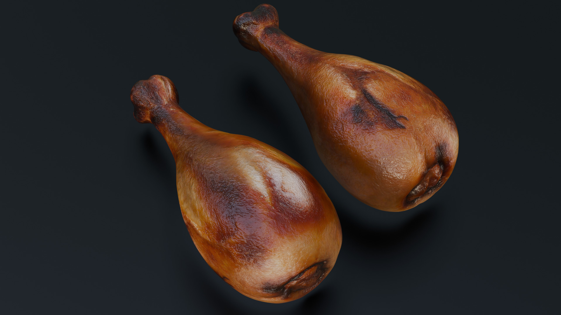 Fried chicken leg Low-poly 3D model_9