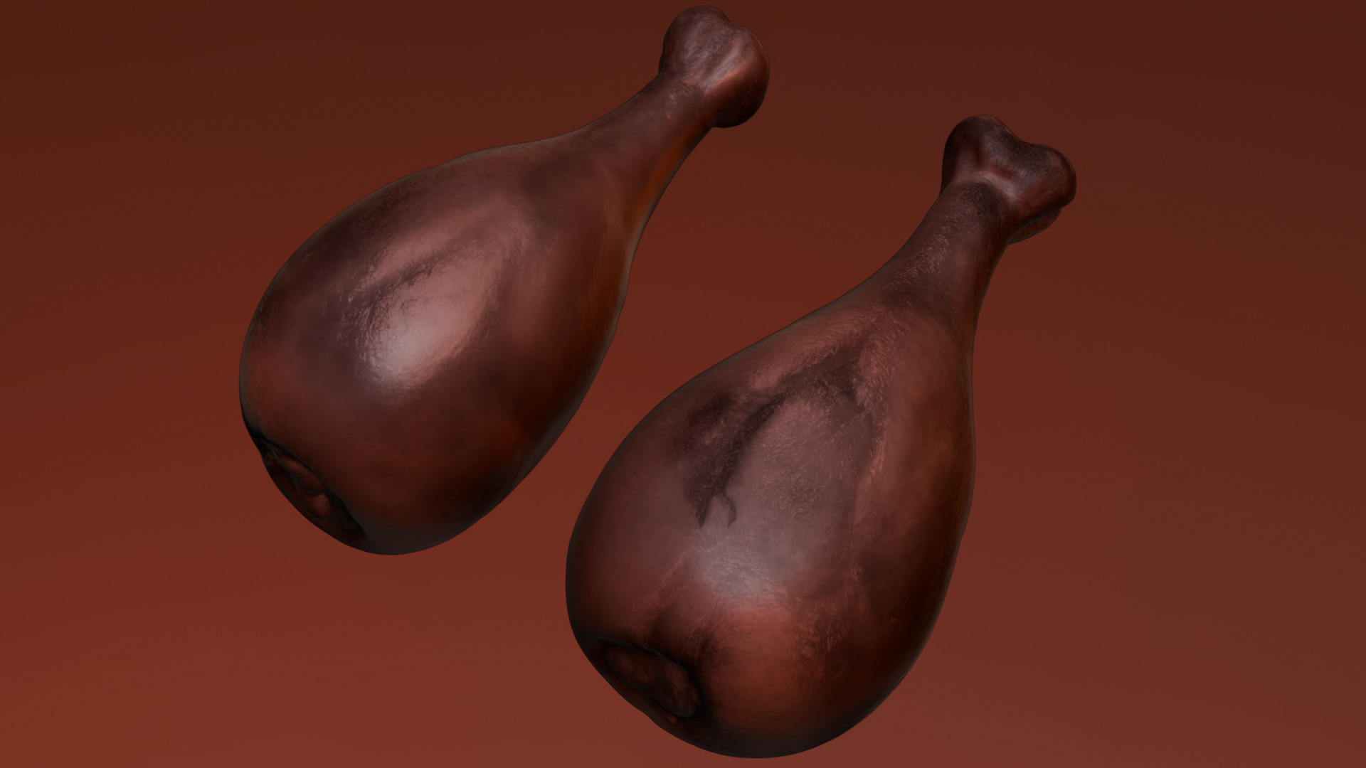 Fried chicken leg Low-poly 3D model_53