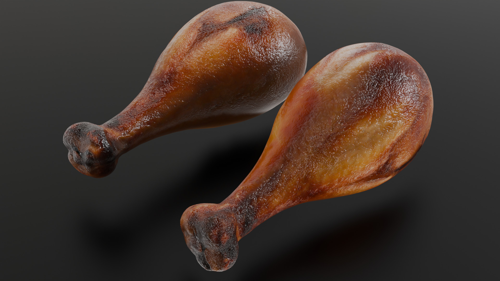 Fried chicken leg Low-poly 3D model_4