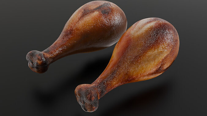Fried chicken leg Low-poly 3D model 5