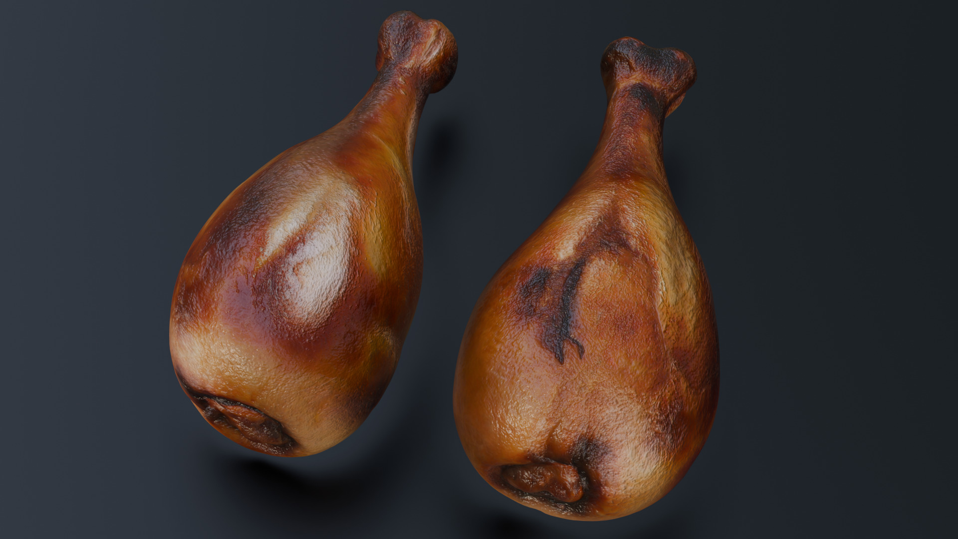 Fried chicken leg Low-poly 3D model_22