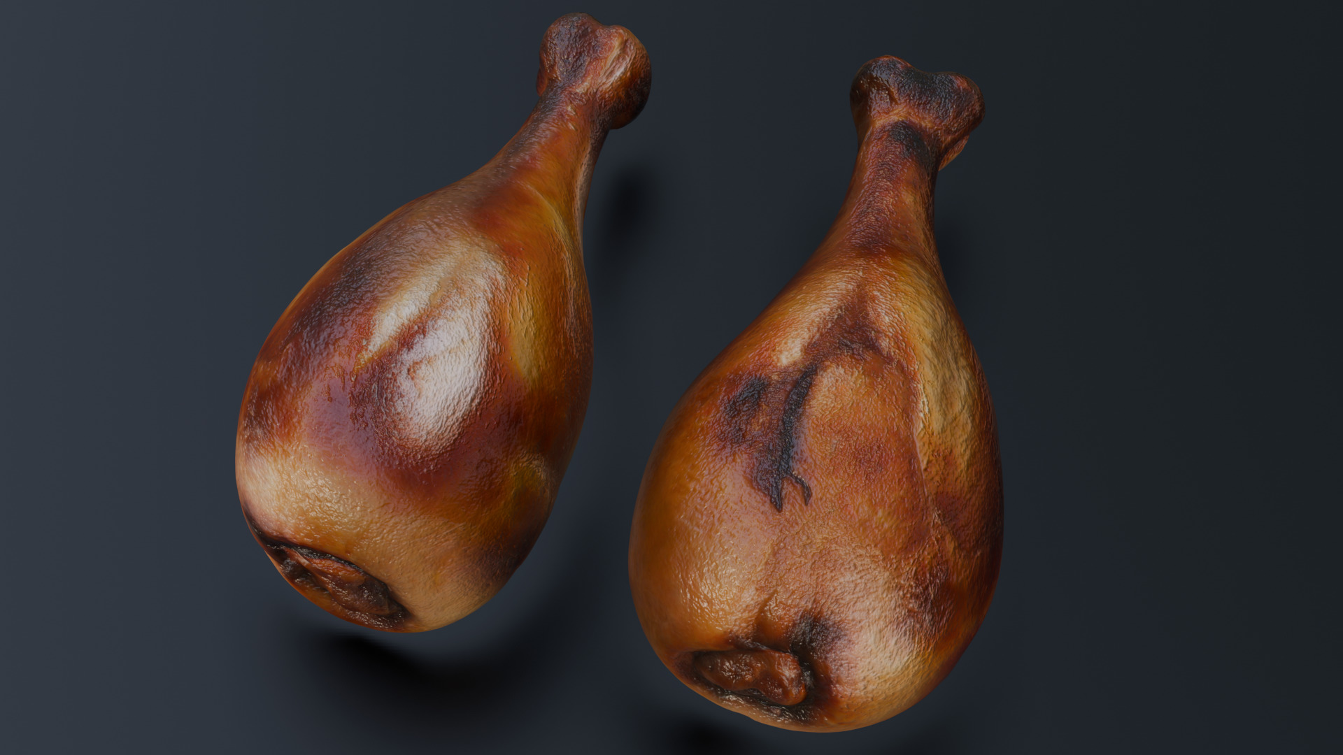 Fried chicken leg Low-poly 3D model_29