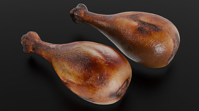 Fried chicken leg Low-poly 3D model 2