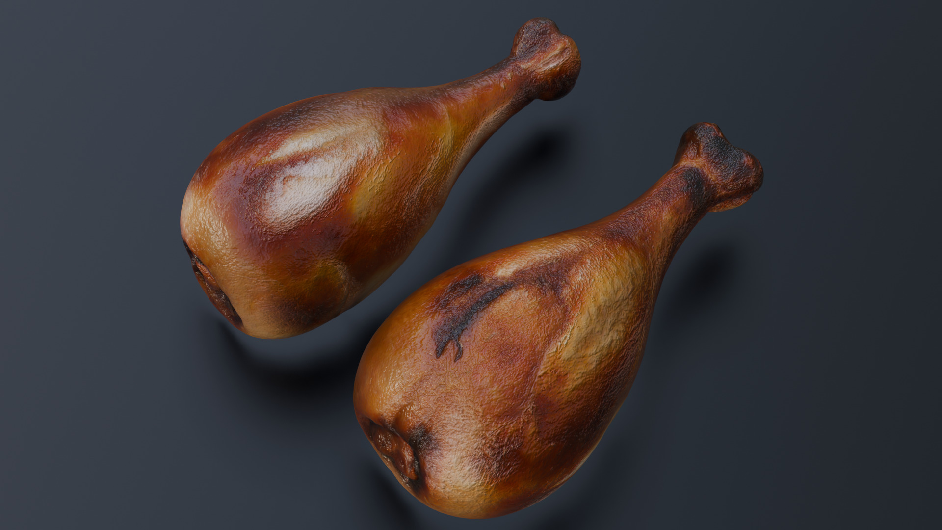 Fried chicken leg Low-poly 3D model_32