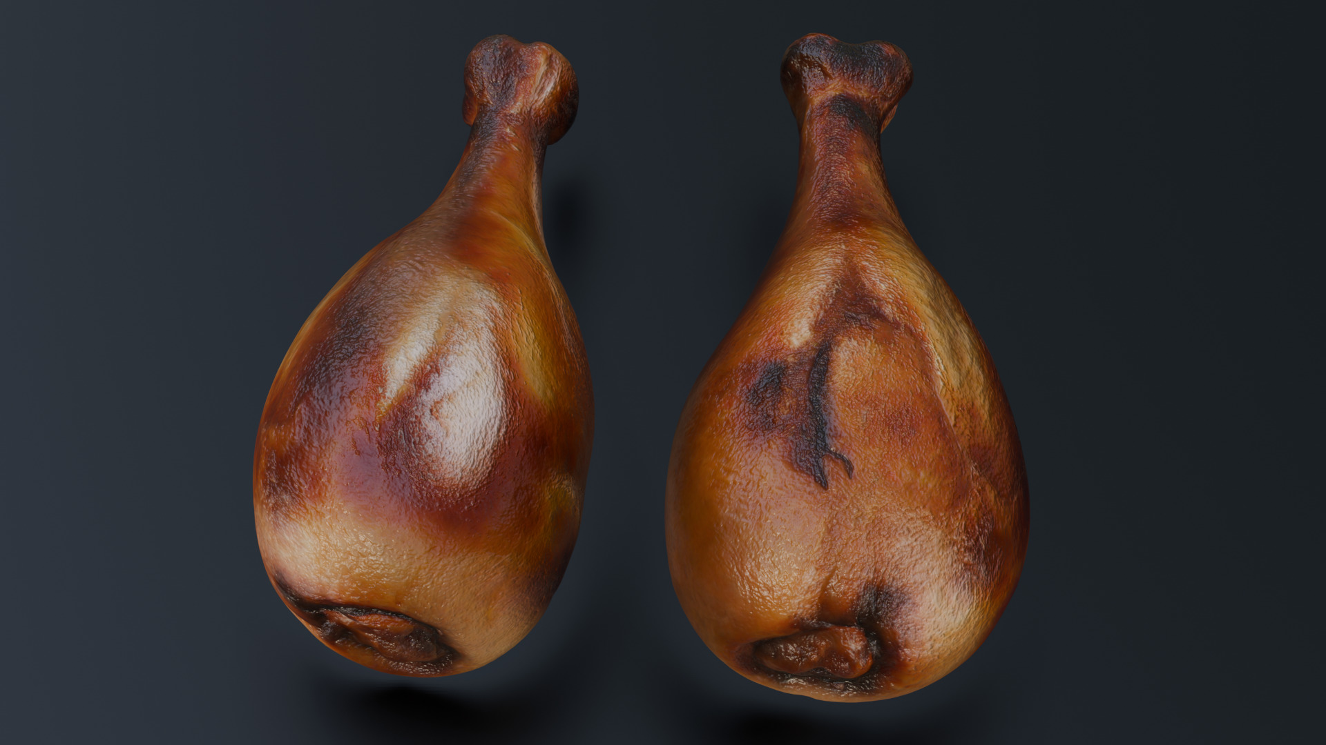 Fried chicken leg Low-poly 3D model_23