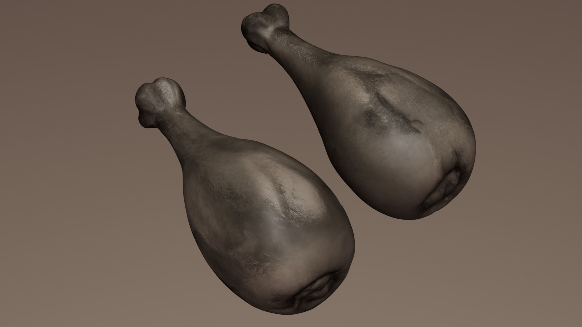 Fried chicken leg Low-poly 3D model_36