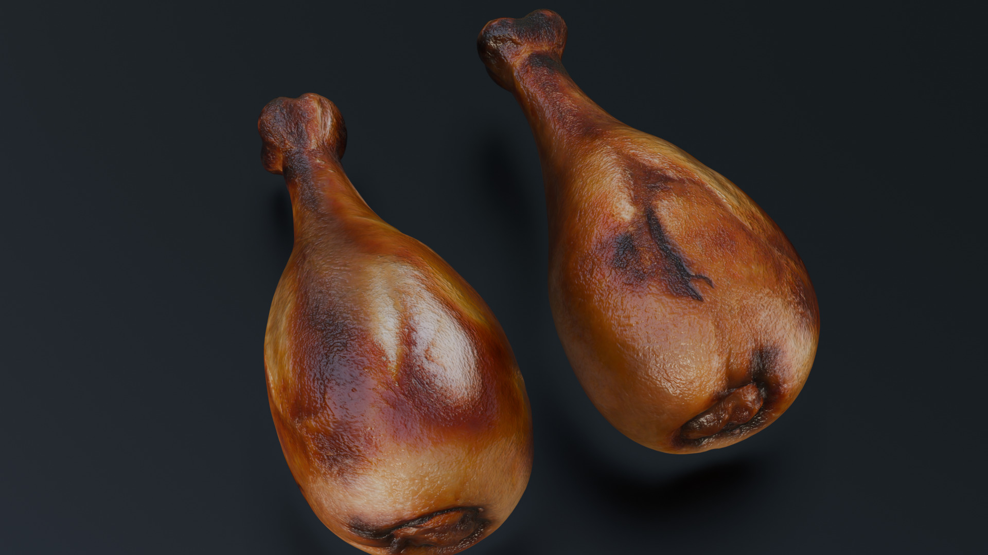 Fried chicken leg Low-poly 3D model_21