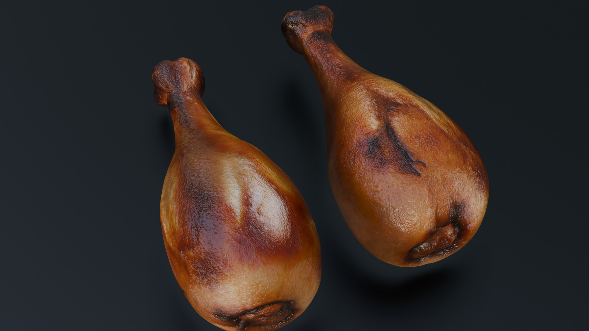 Fried chicken leg Low-poly 3D model_15