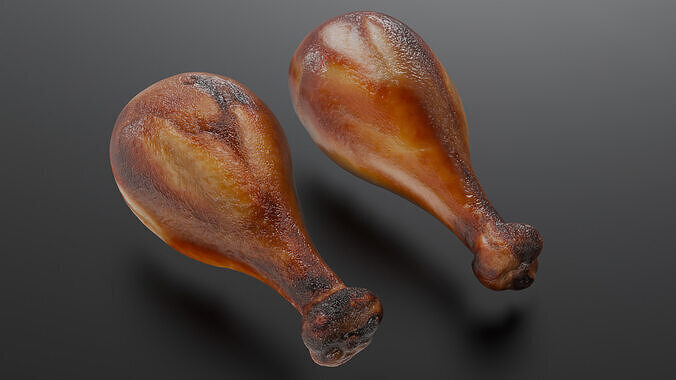 Fried chicken leg Low-poly 3D model 3