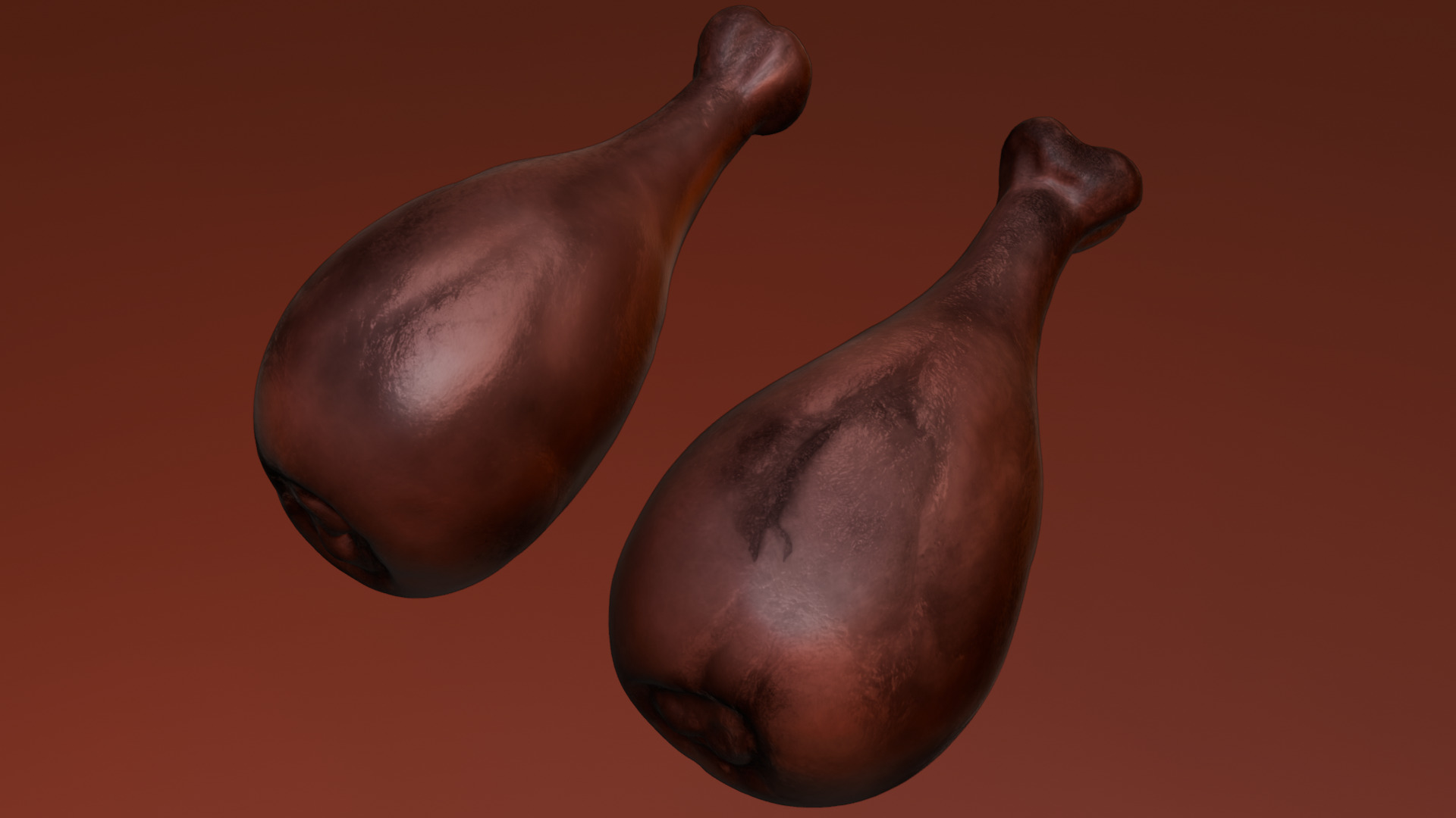 Fried chicken leg Low-poly 3D model_56