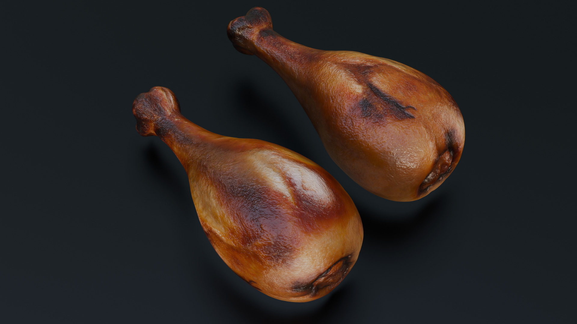 Fried chicken leg Low-poly 3D model_14