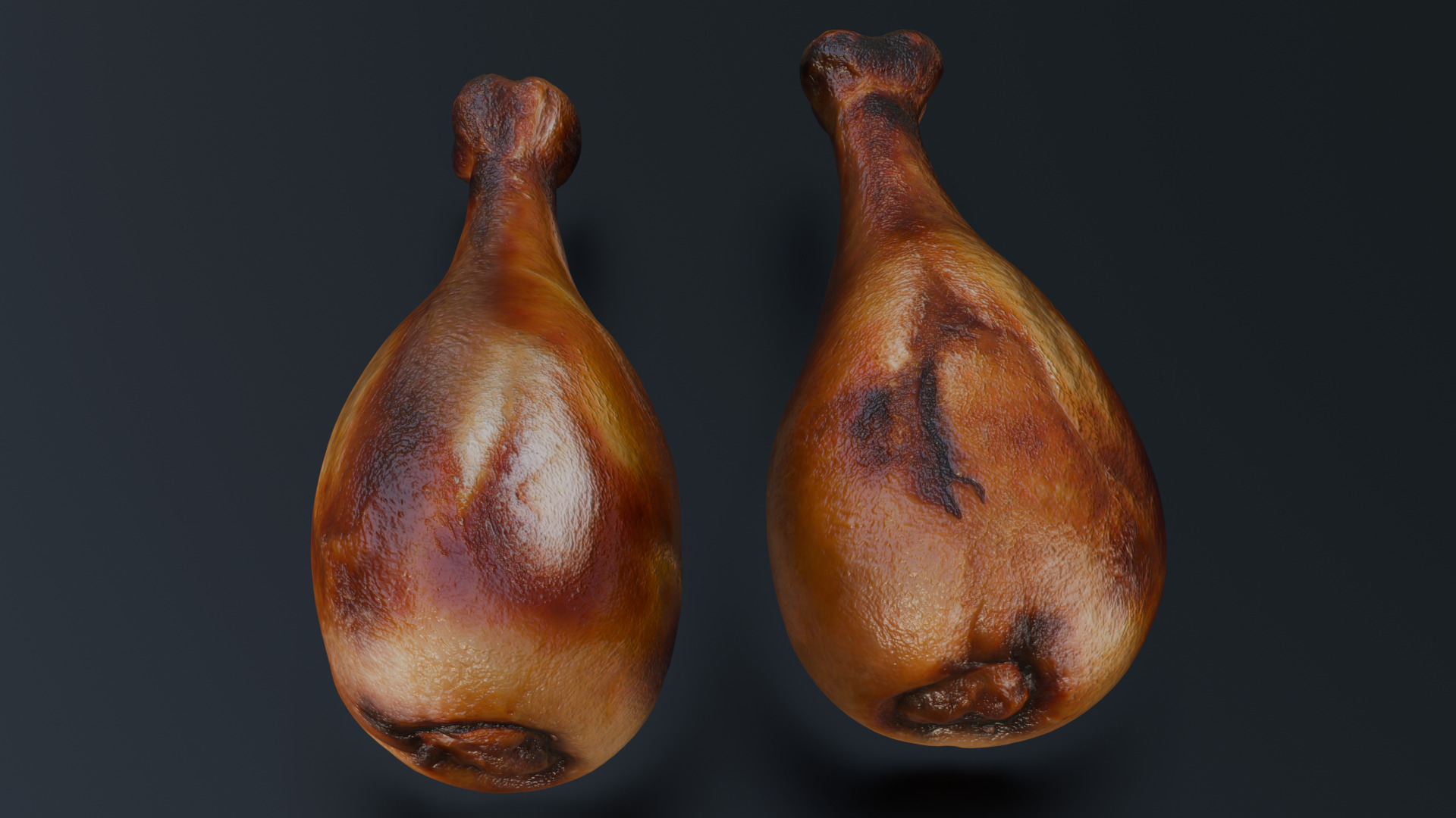 Fried chicken leg Low-poly 3D model_28