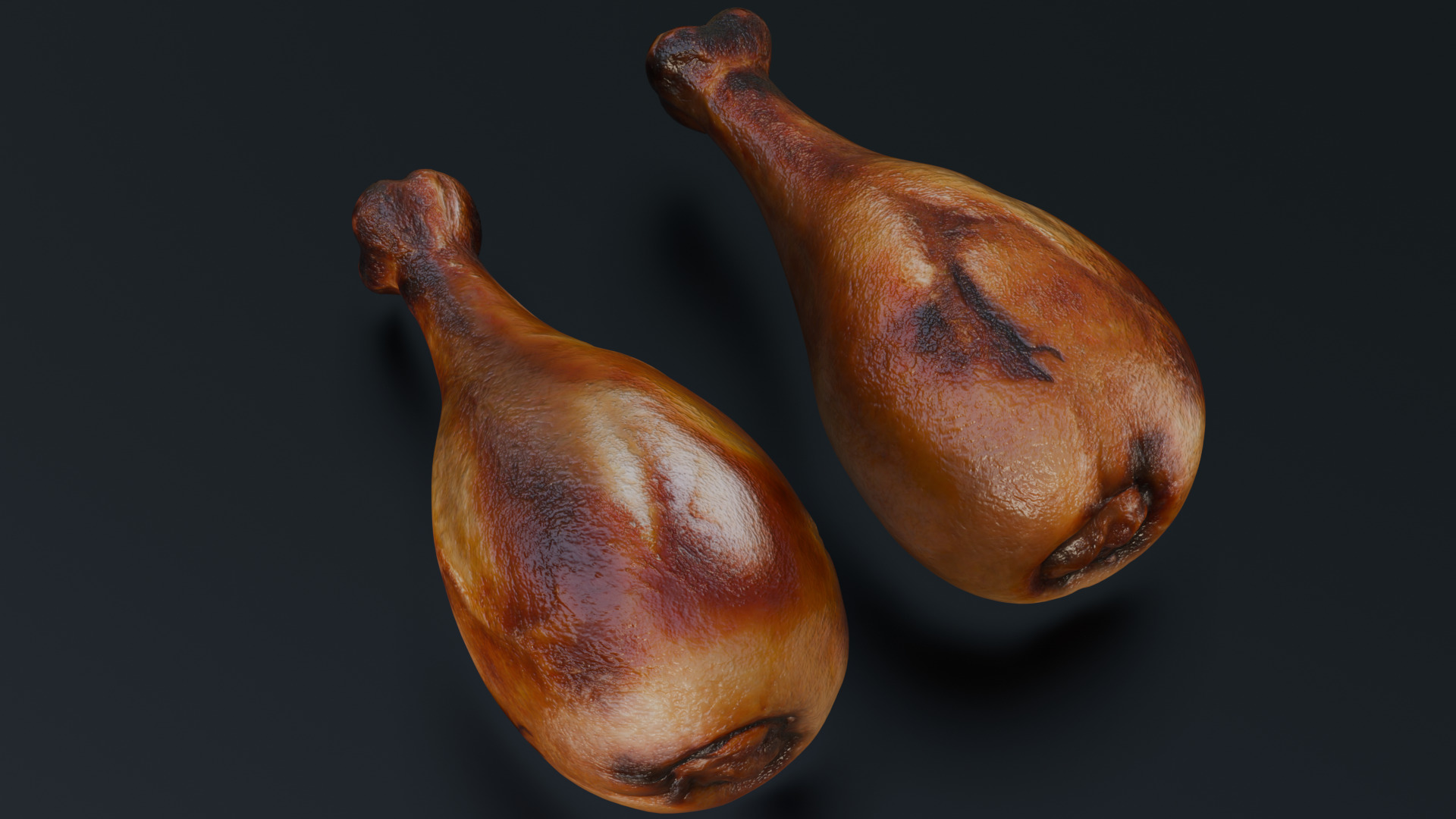 Fried chicken leg Low-poly 3D model_16